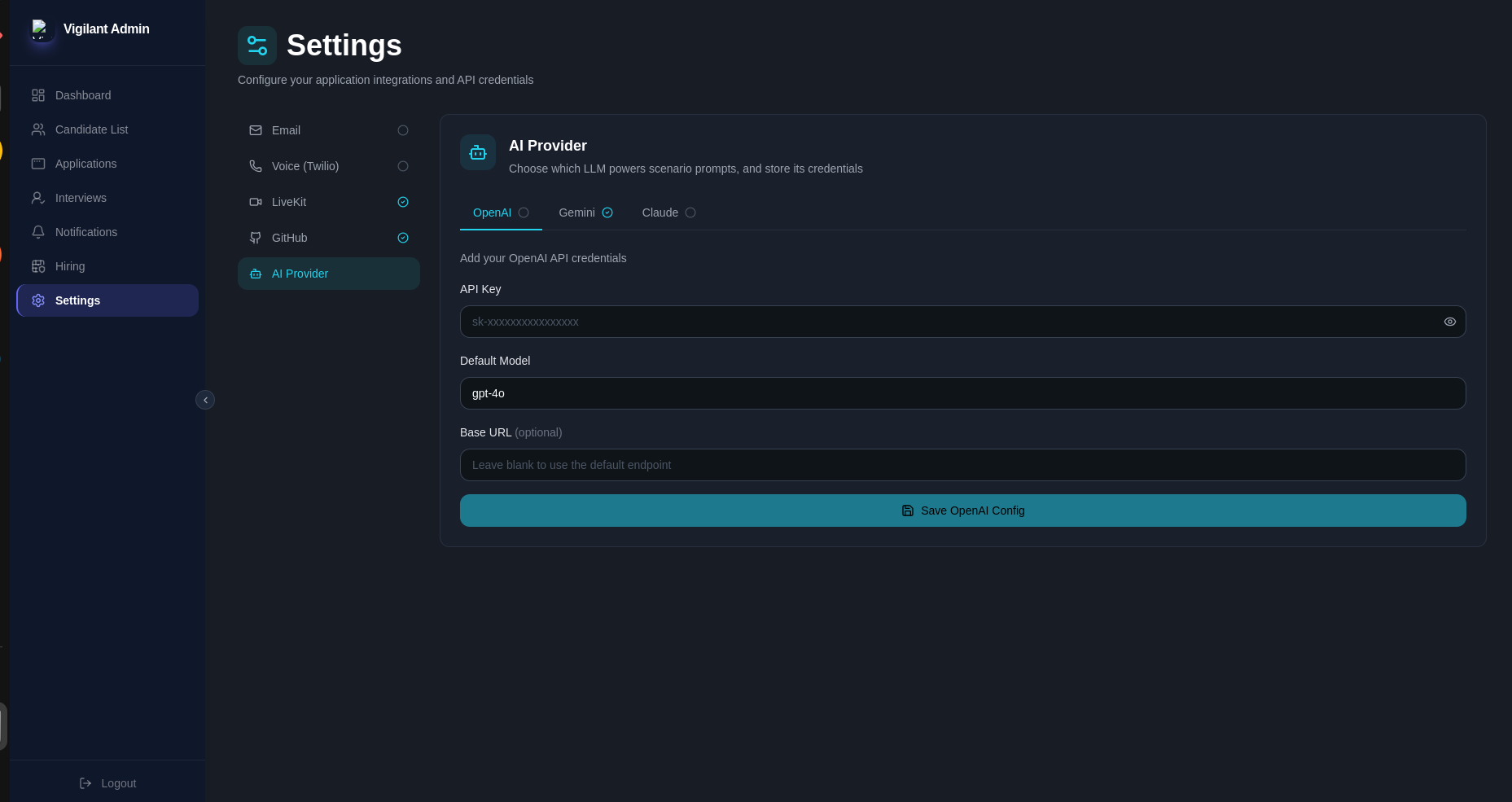 AI Provider Configuration
