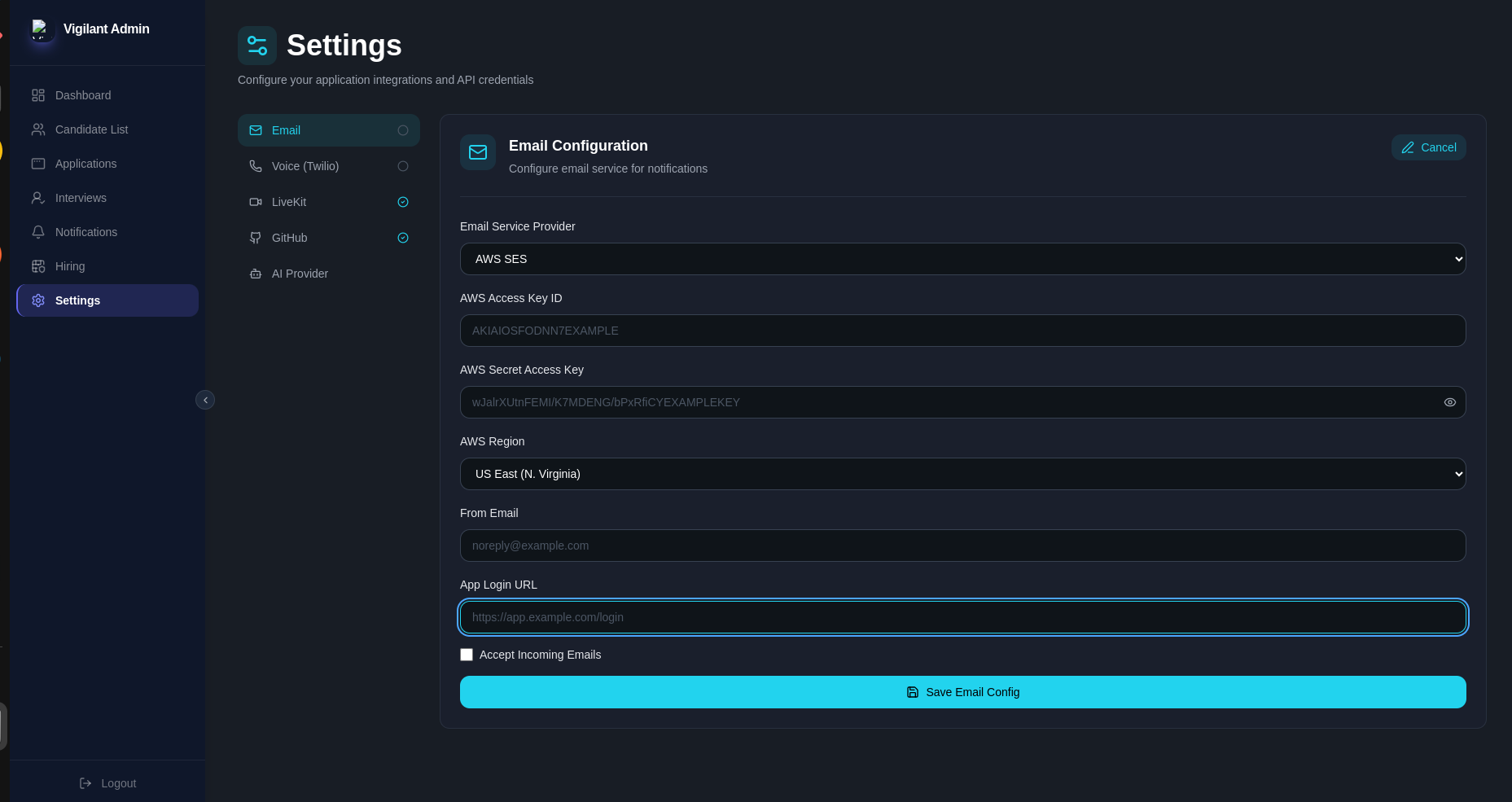 Email Configuration